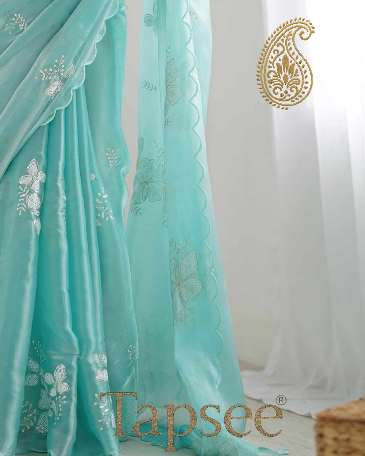 Aqua Mint Jimmy Chho Saree