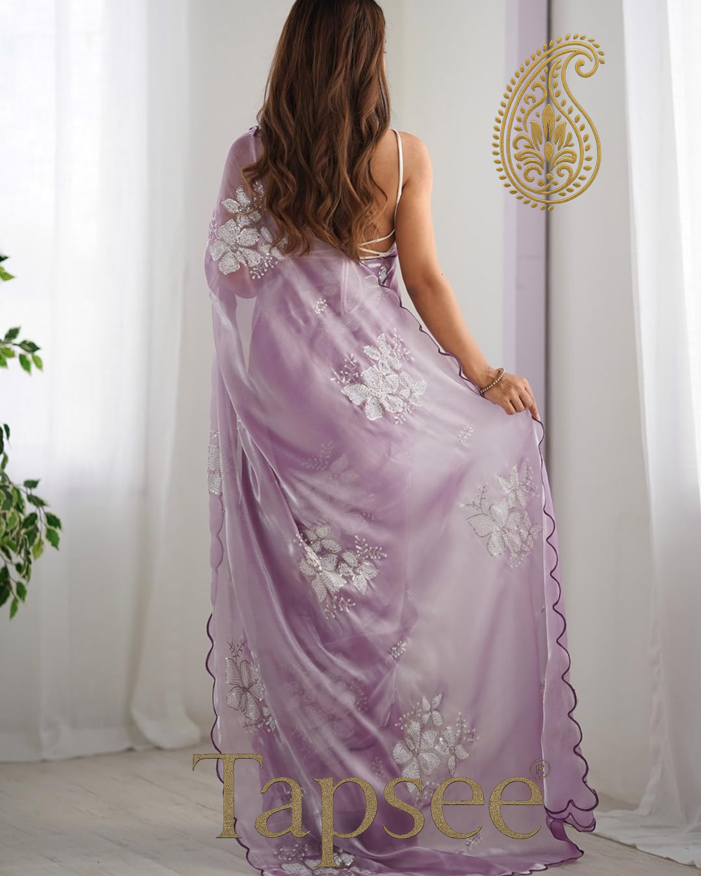 Lavender Jimmy Chho Saree