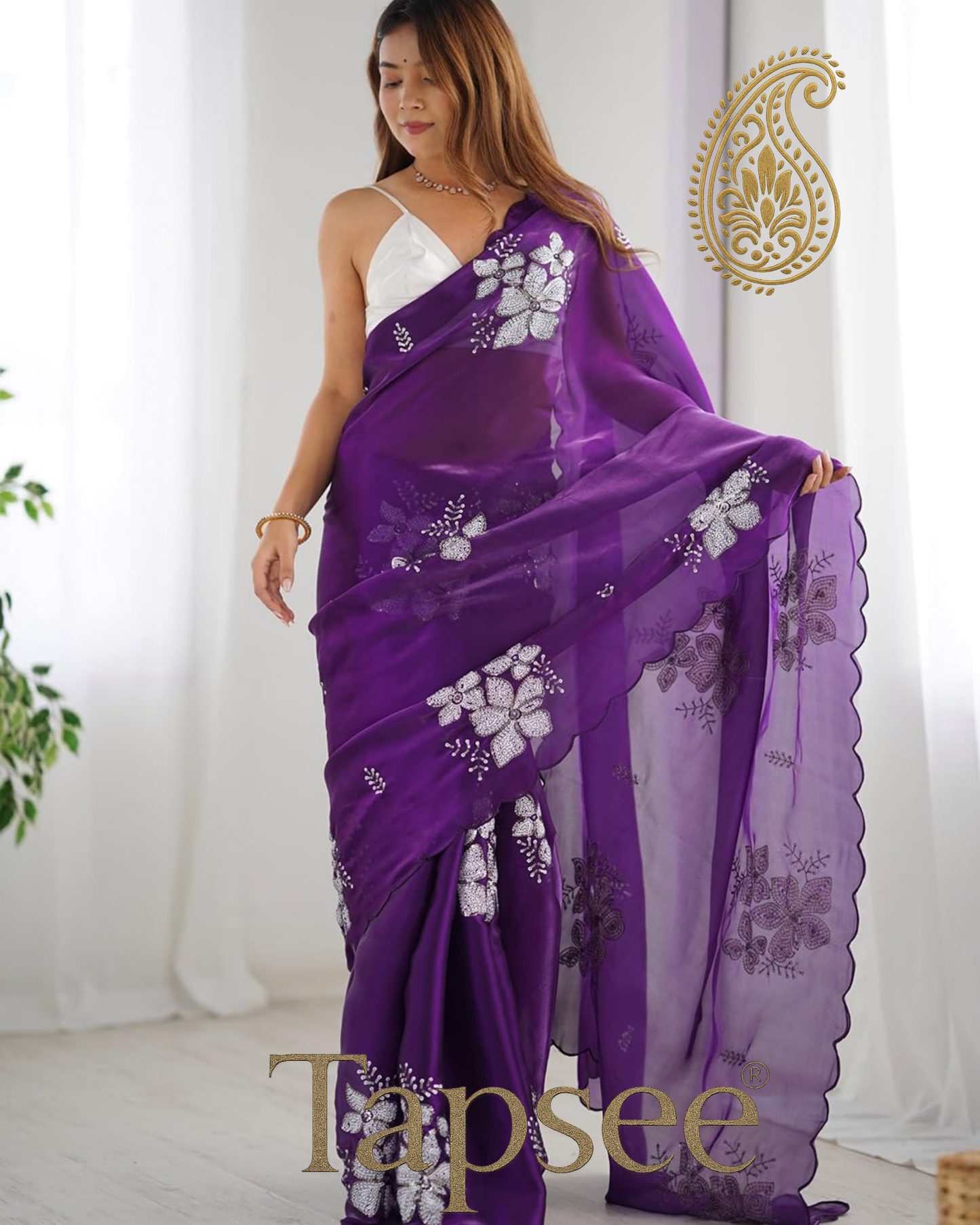 Royal Purple Jimmy Chho Saree