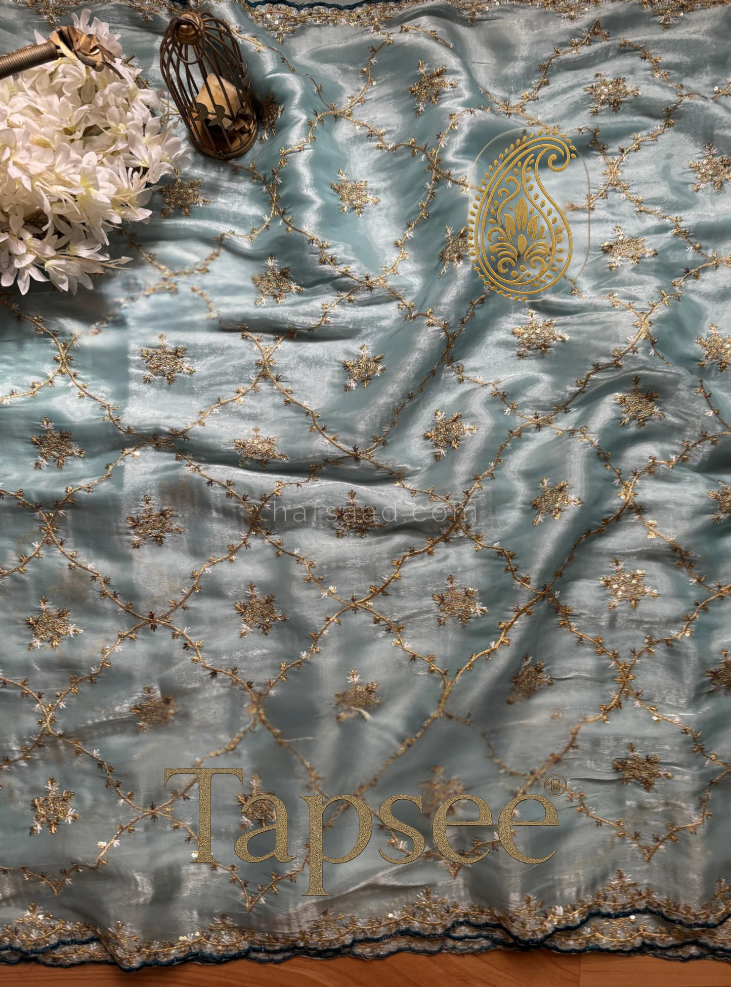 Aqua Elegance Jimmycho Saree