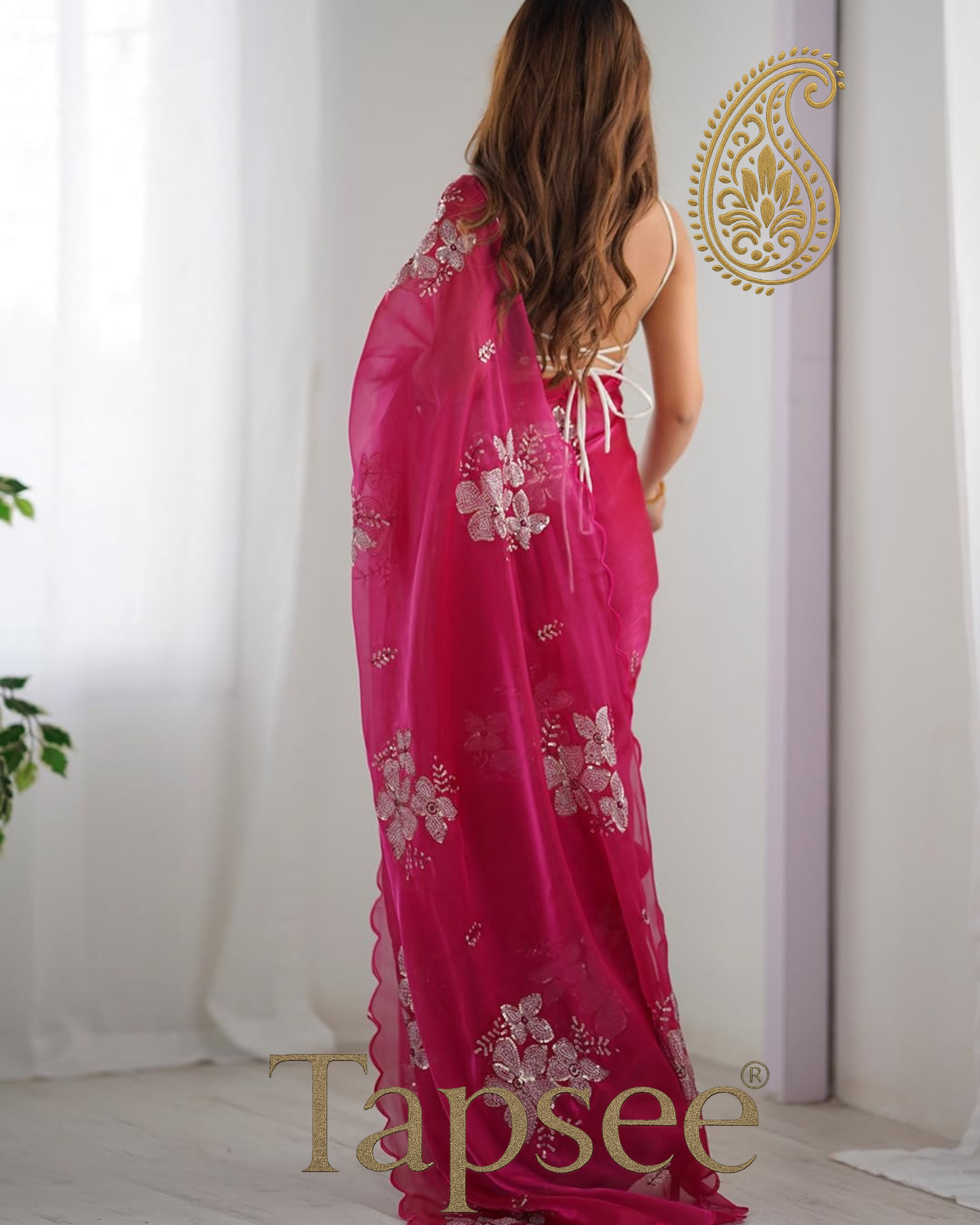Hot Pink Jimmy Chho Saree