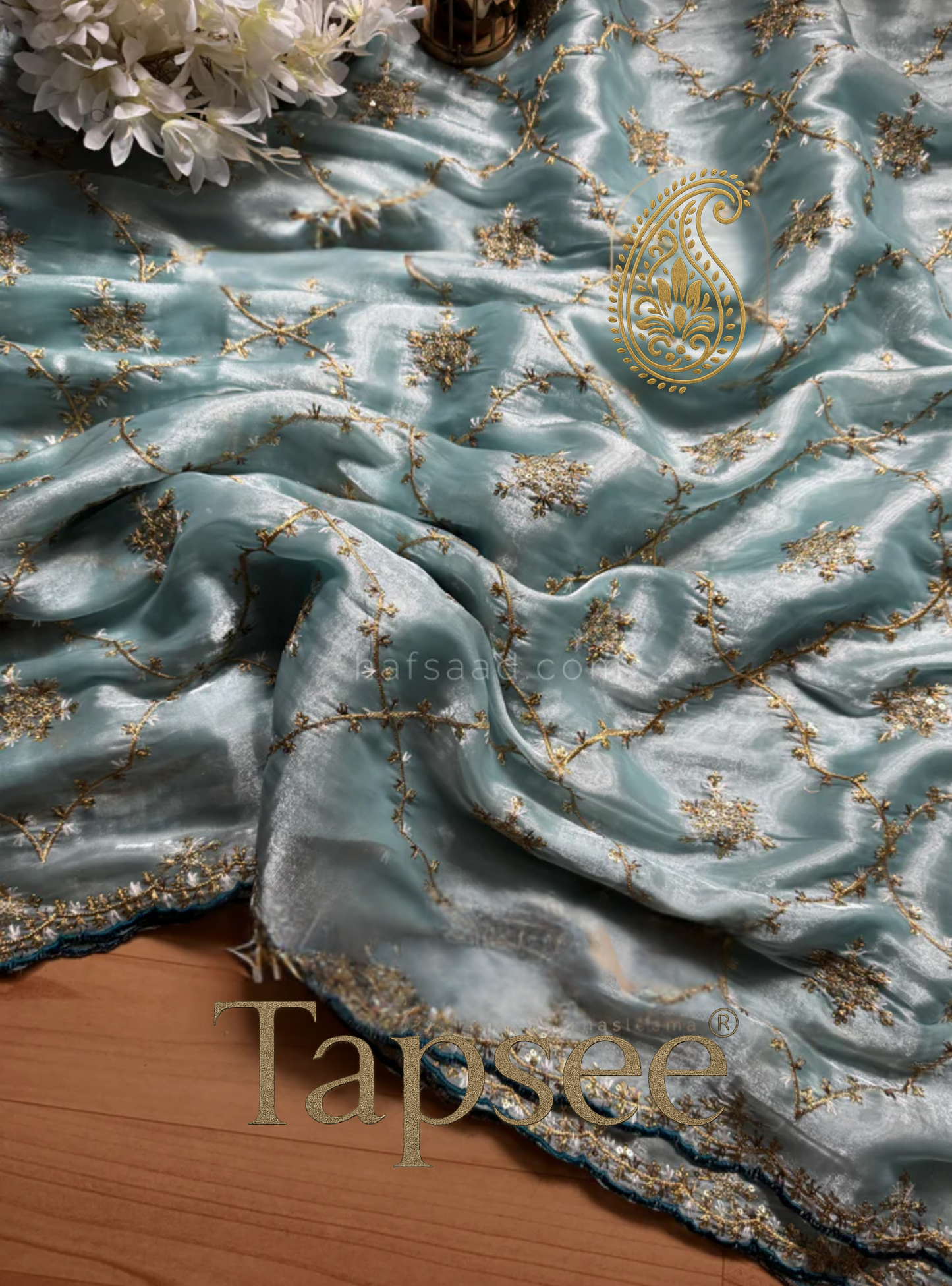 Aqua Elegance Jimmycho Saree
