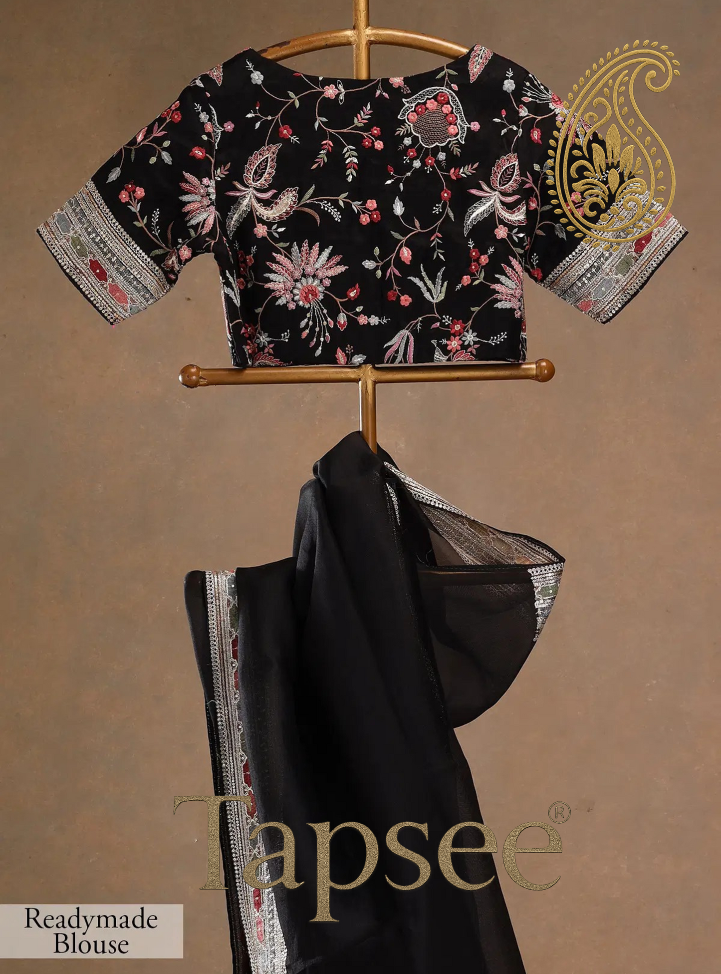 Black Fandy Silk Saree