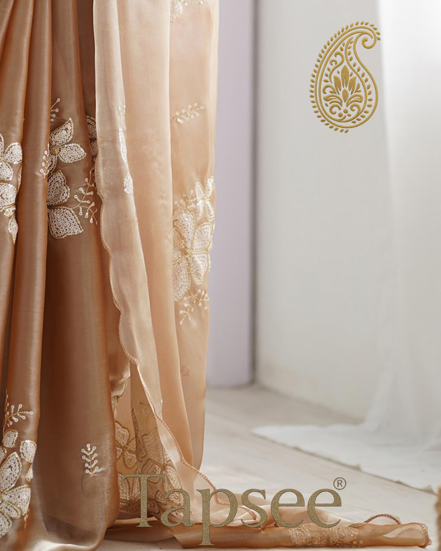 Champagne Glow Jimmychoo Saree