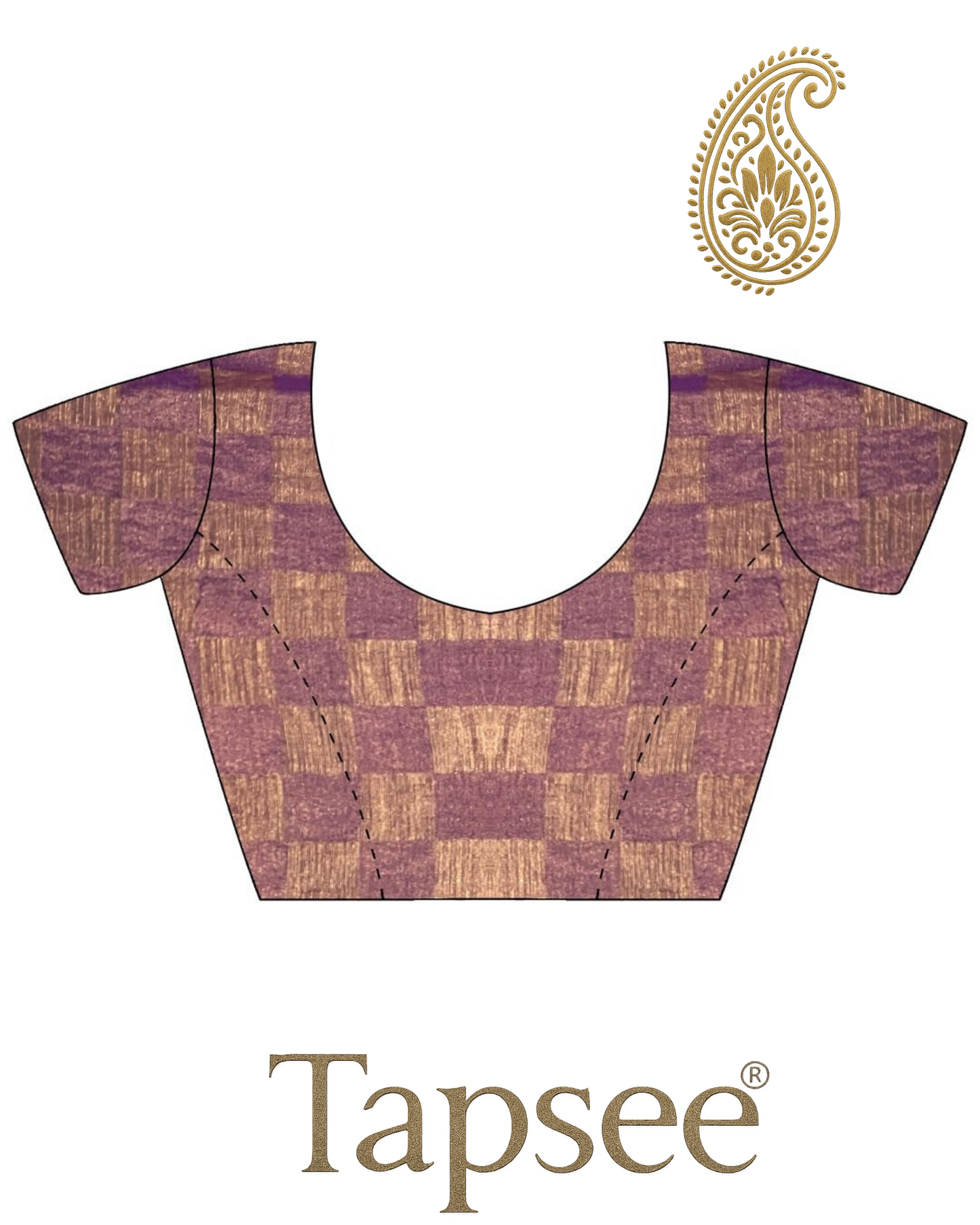 Plum Gold Checks Jimmy Chho Embosh Saree