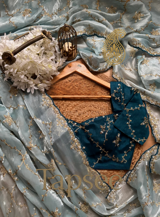 Aqua Elegance Jimmycho Saree