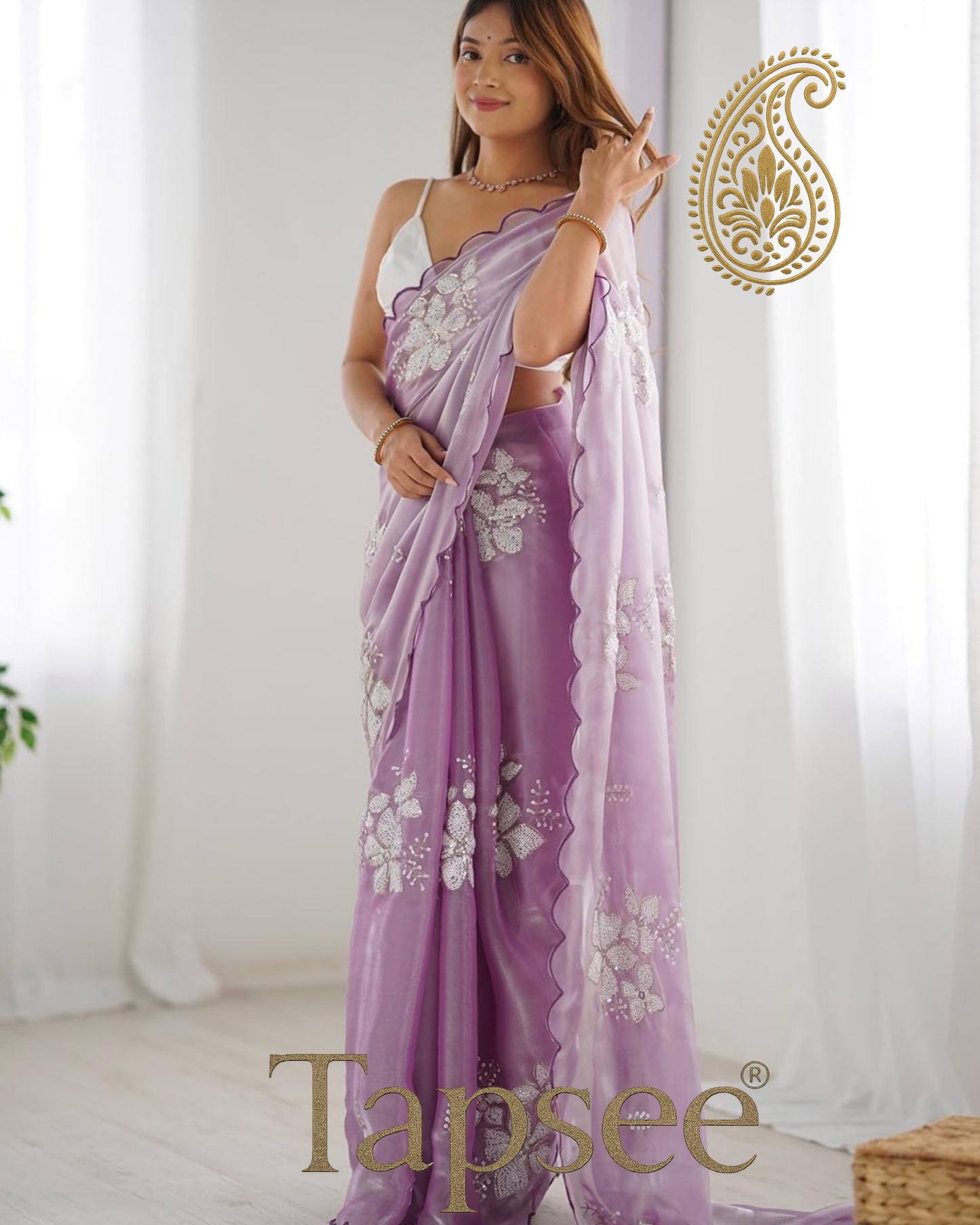Lavender Jimmy Chho Saree