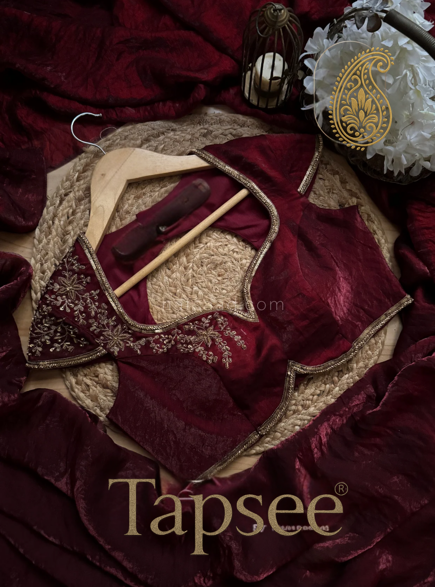 Royal Maroon Fandy Silk Saree