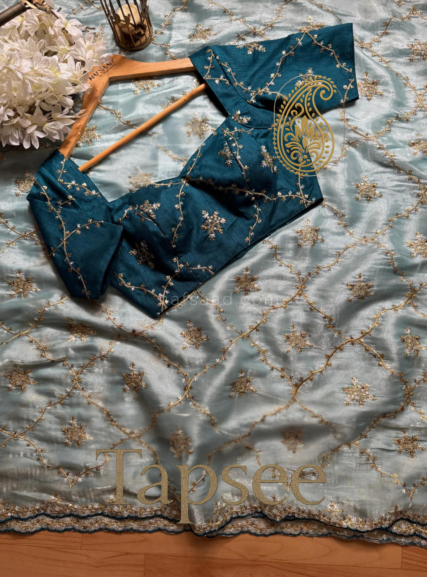 Aqua Elegance Jimmycho Saree