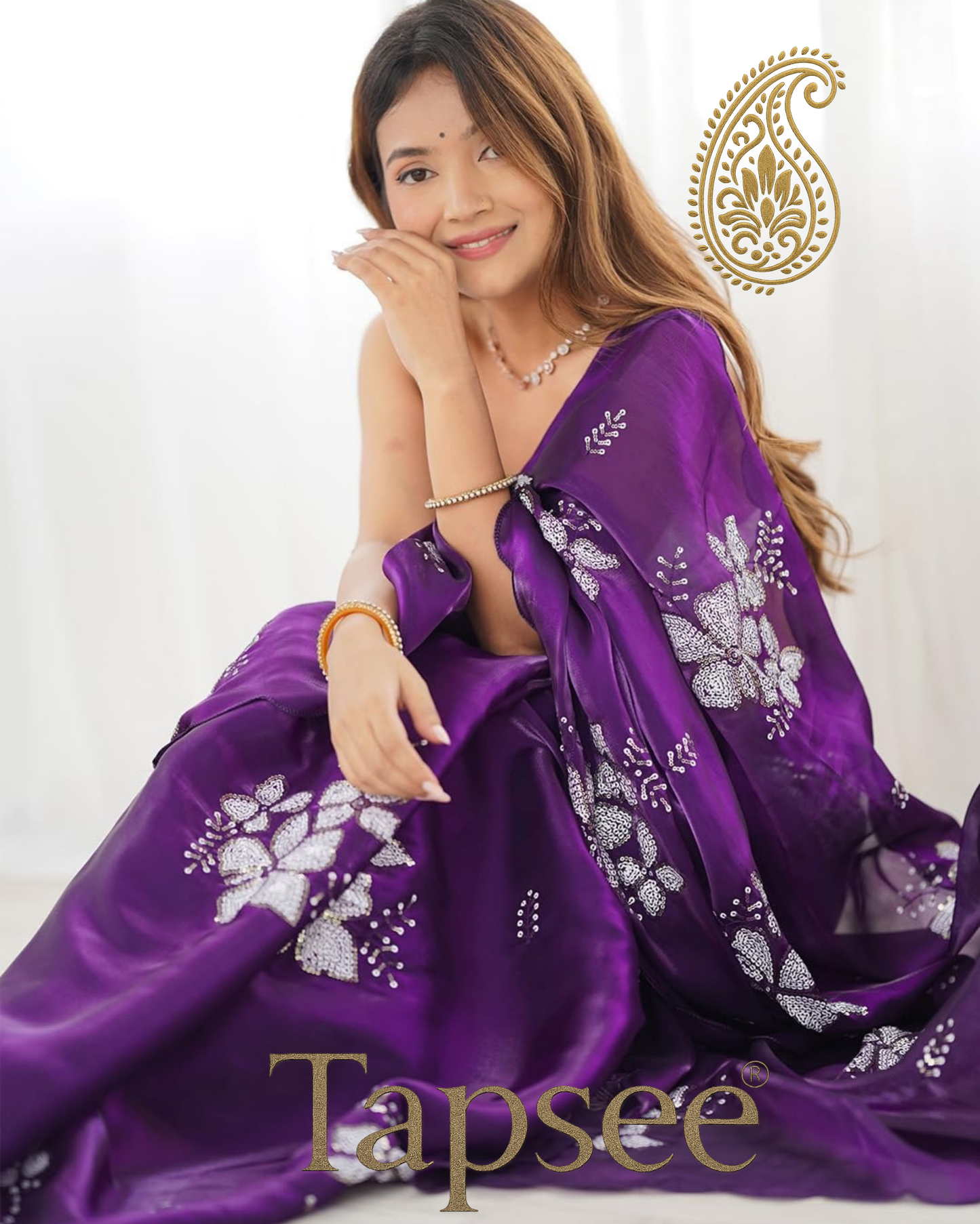Royal Purple Jimmy Chho Saree