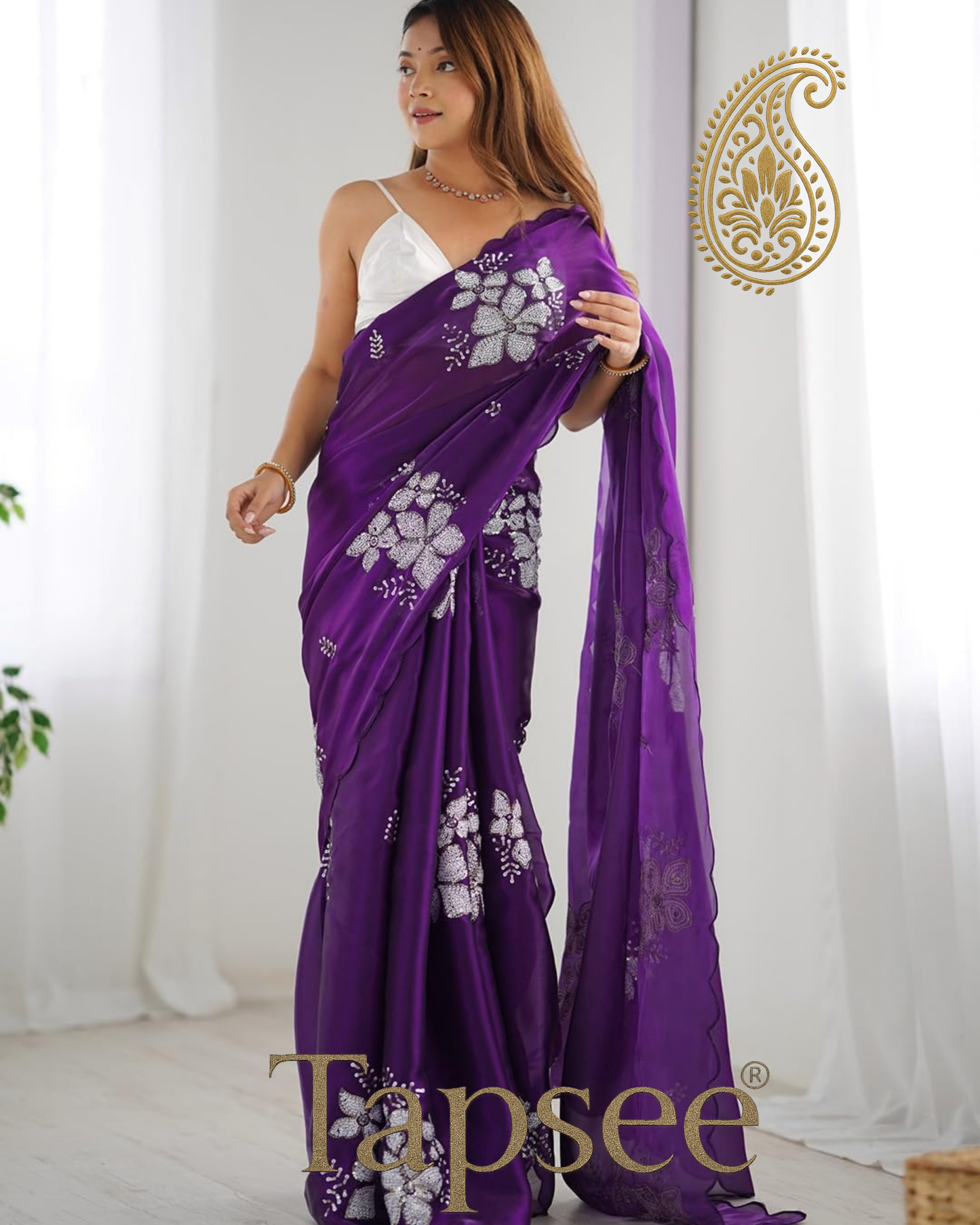 Royal Purple Jimmy Chho Saree