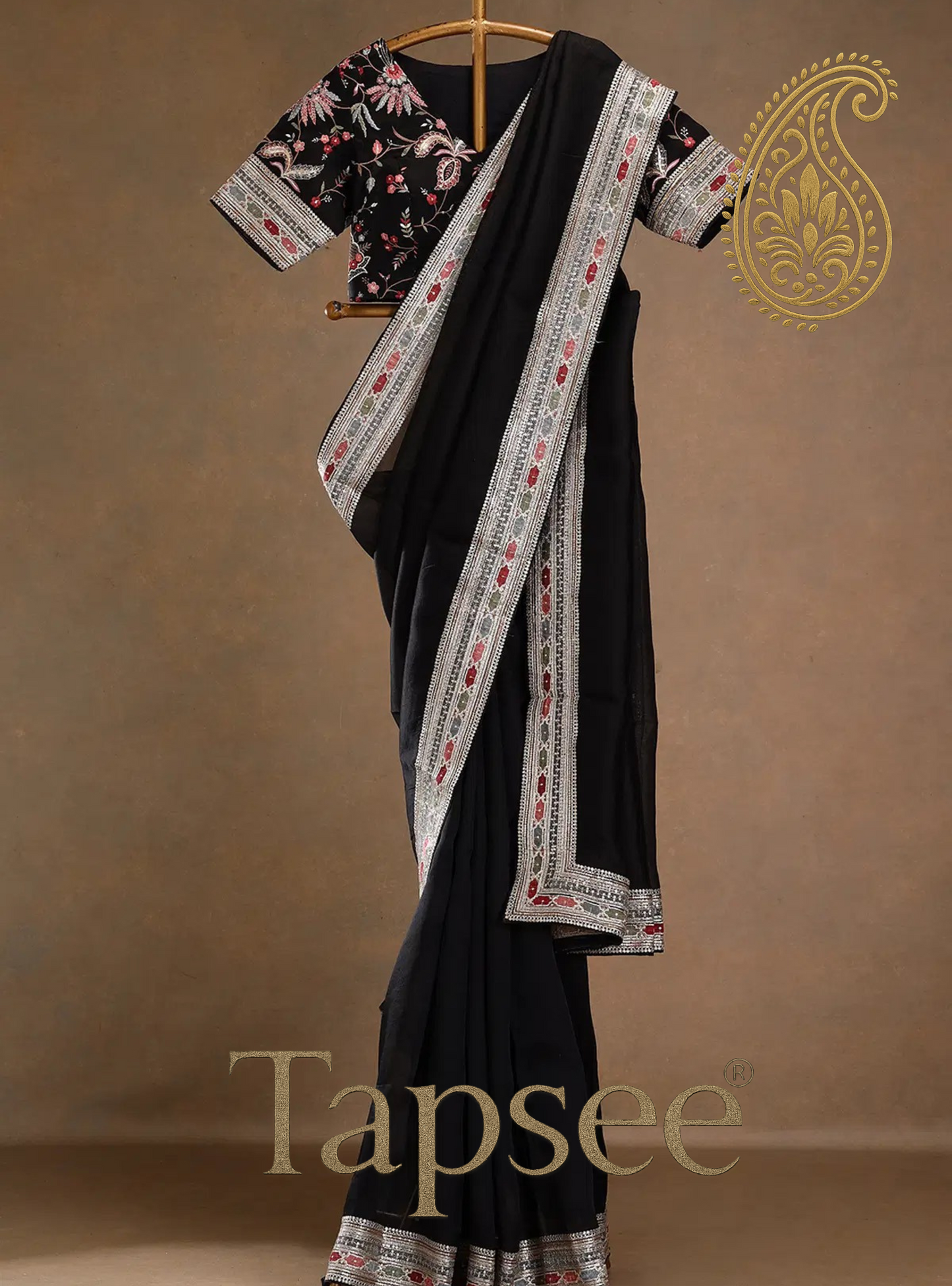 Black Fandy Silk Saree