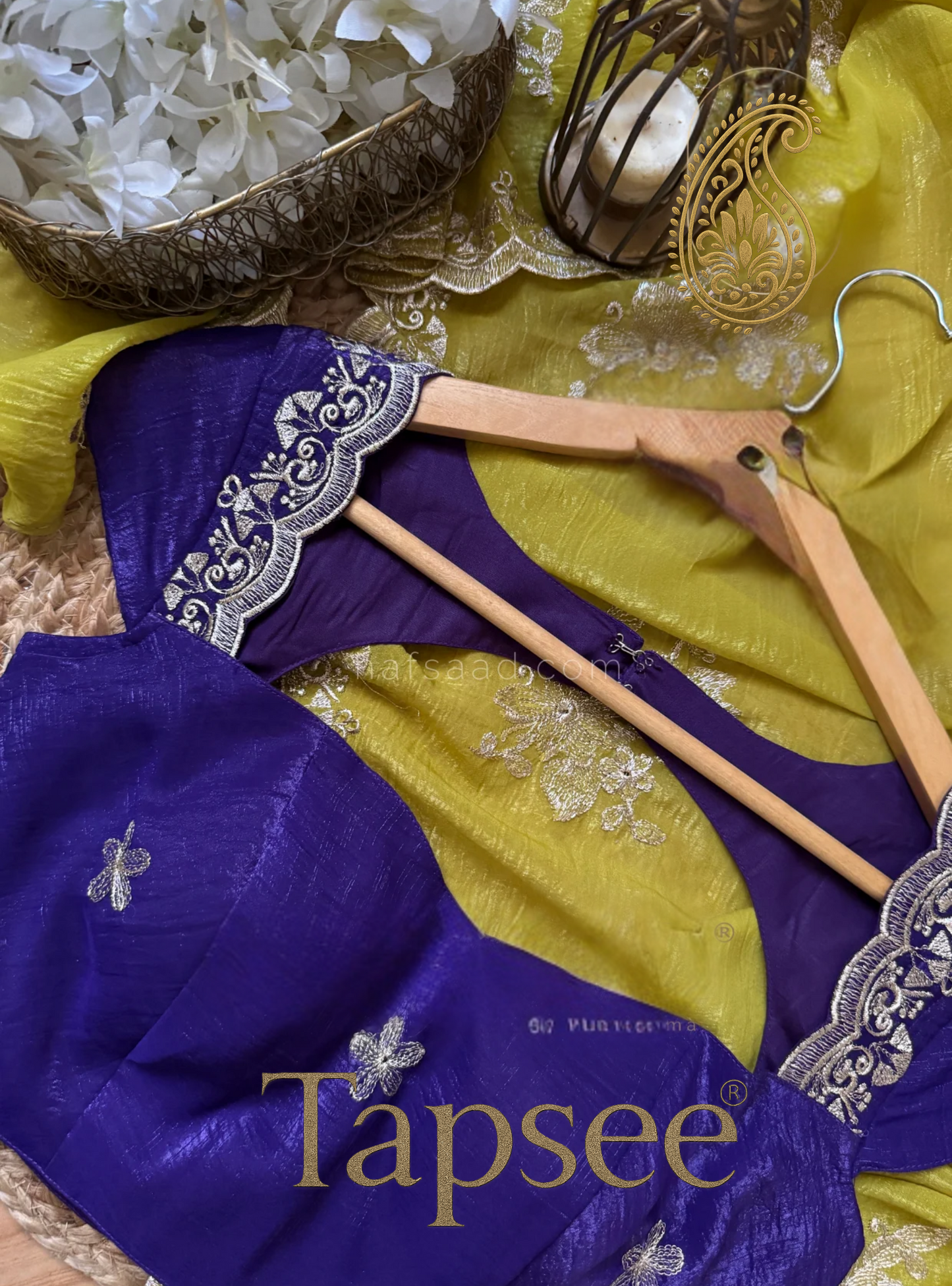 Lime Gold Embroidered Candy Crush Saree