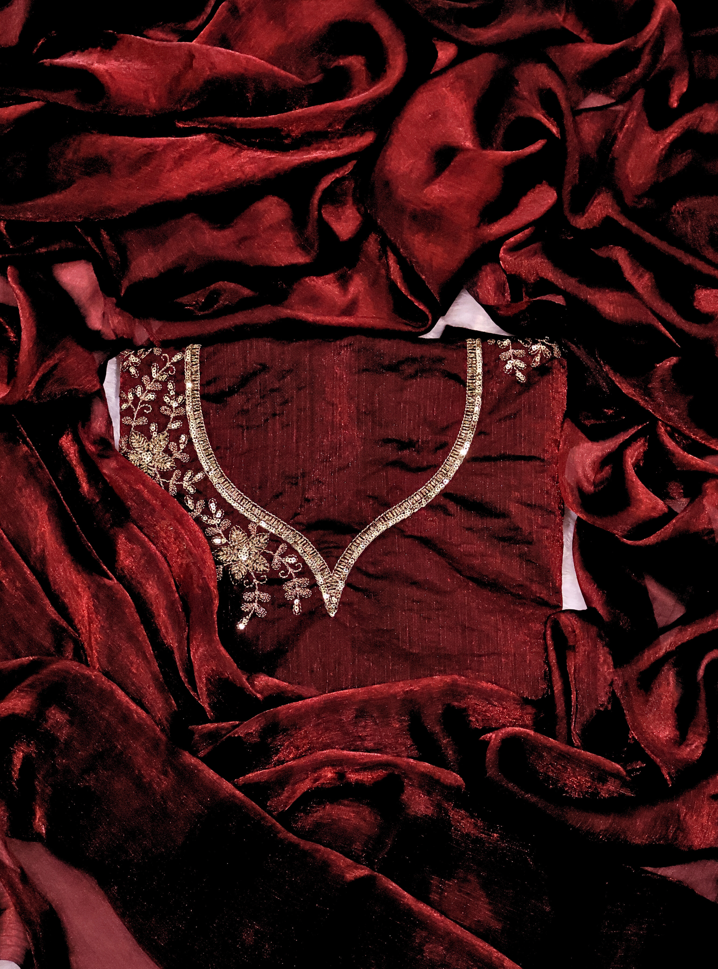 Royal Maroon Fandy Silk Saree