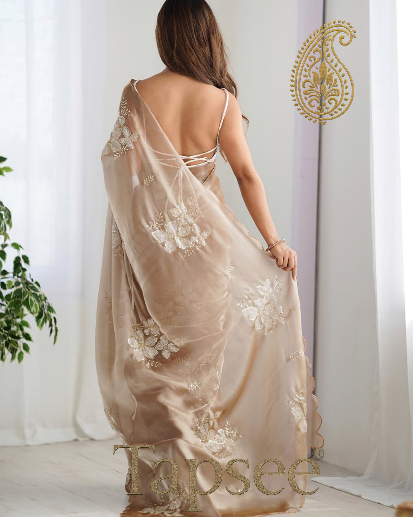 Champagne Glow Jimmychoo Saree