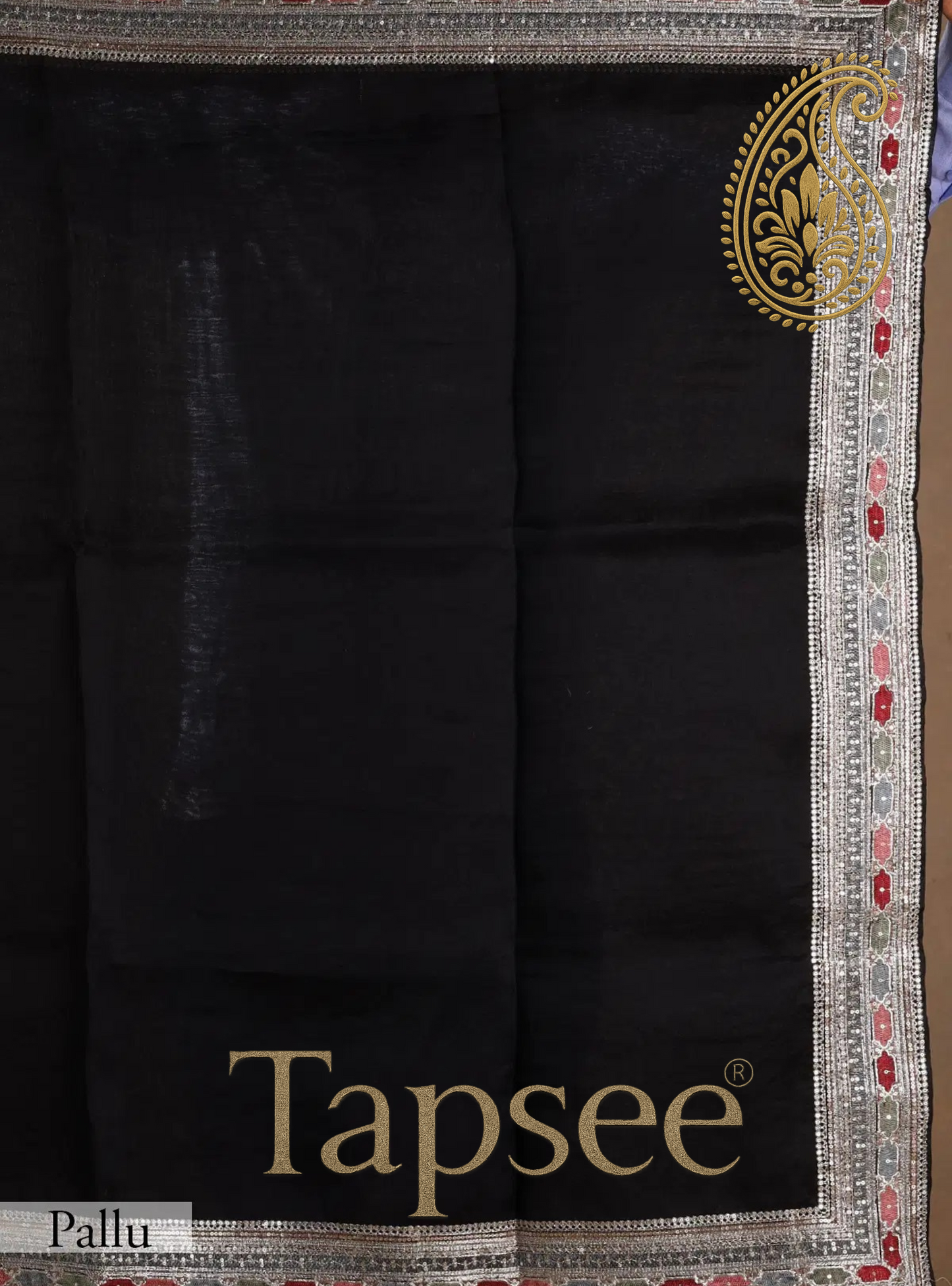 Black Fandy Silk Saree