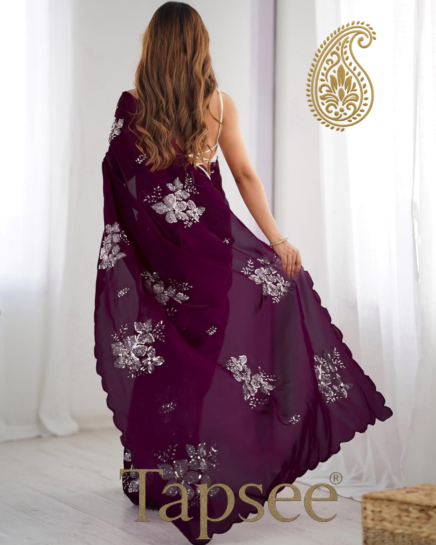 Plum Purple Jimmy Chho Saree