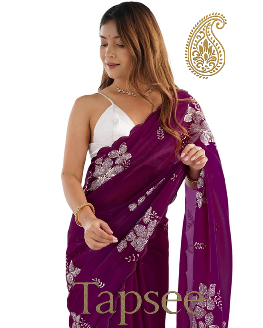 Plum Purple Jimmy Chho Saree